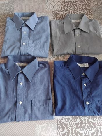 Chemises homme manches longues 38 cm