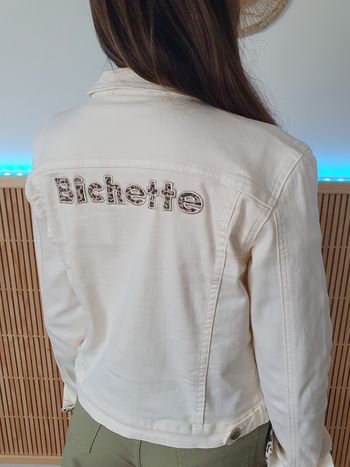 Veste en jean écru Bichette léopard Taille 8 ans