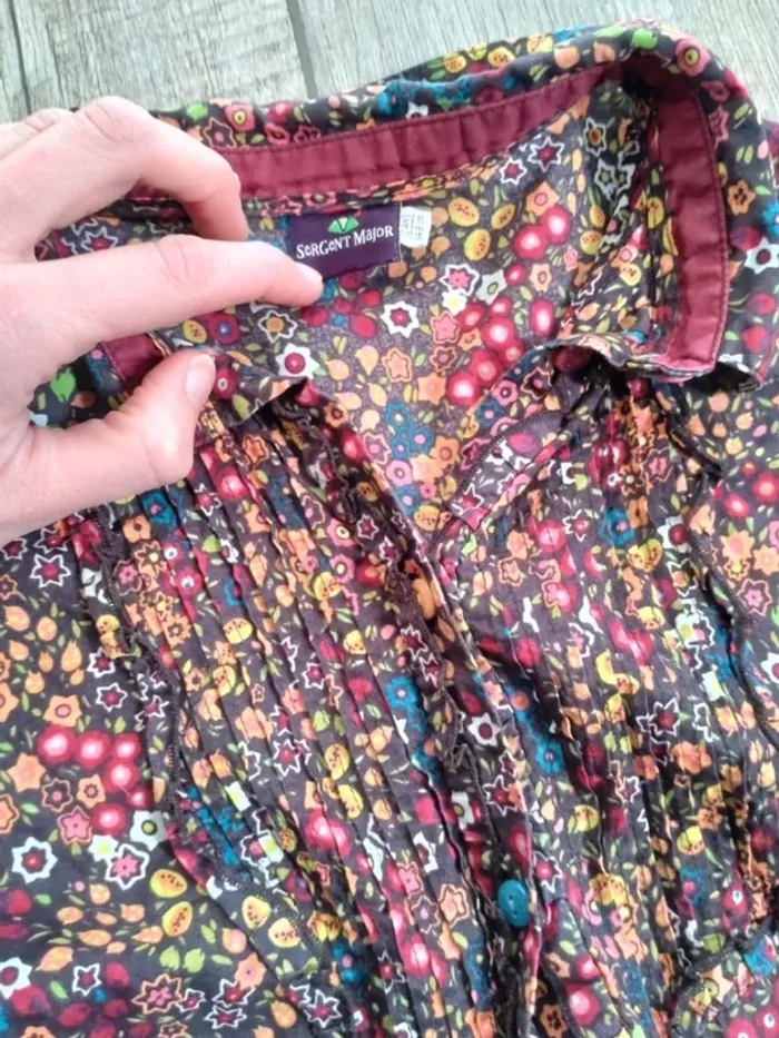 Jolie chemise manches courtes fille effet vintage Sergent Major 12 ans - photo numéro 3