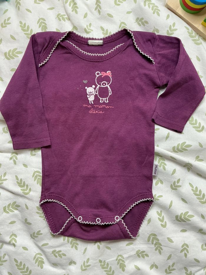 body manches longues violet absorba 6 mois - photo numéro 3