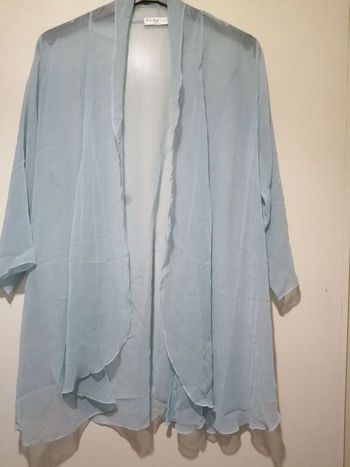Veste en voilage Vichy collection bleu clair. Taille 42/44.