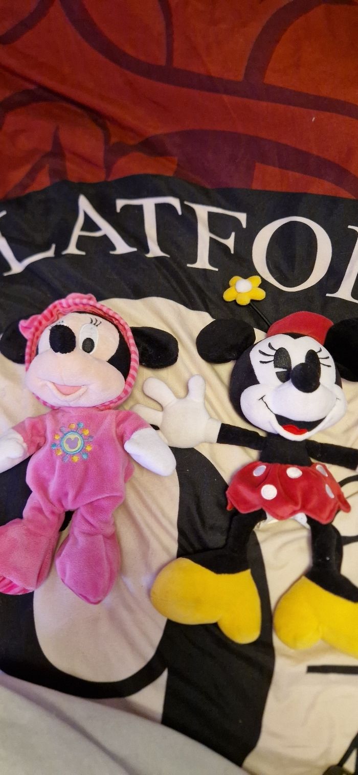 2 peluches minnie disney