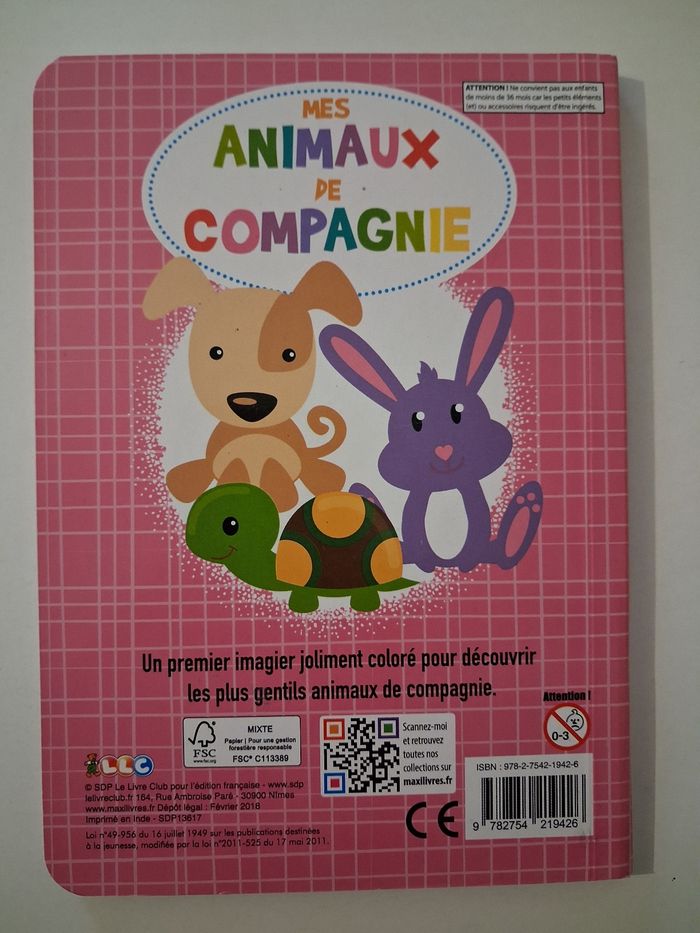 Mes animaux de compagnie : livre cartonné - photo numéro 2