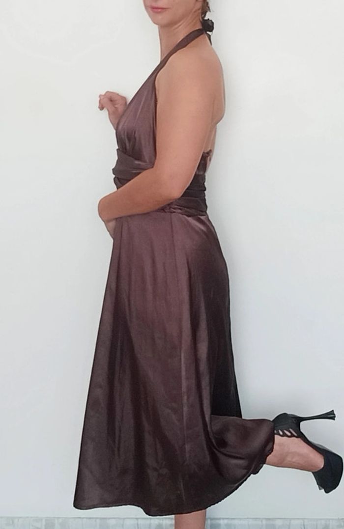 Robe cocktail dos nu en satin taille XL - photo numéro 5