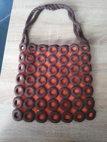 Petit sac à main marron et orange