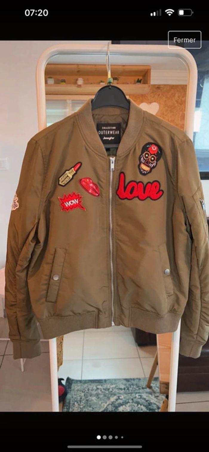 Blouson aviateur Jennyfer (neuf, kaki), S / 36 / 8