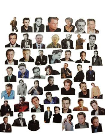 Set 50 stickers autocollants Leonardo DiCaprio