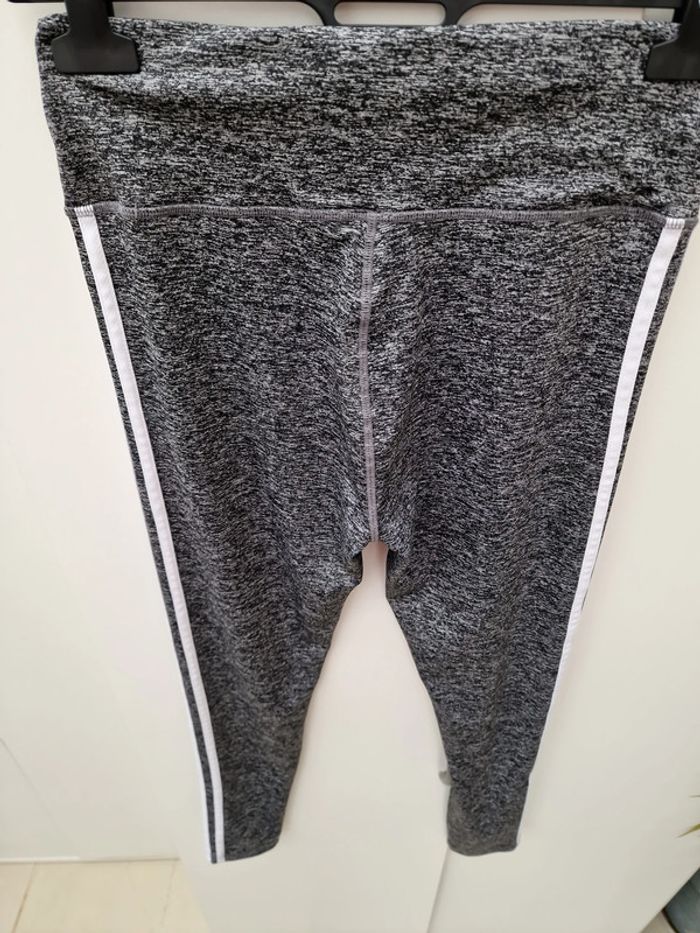 Legging Gris Moucheté Bandes Blanches - photo numéro 3