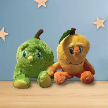 Peluche pomme et poire