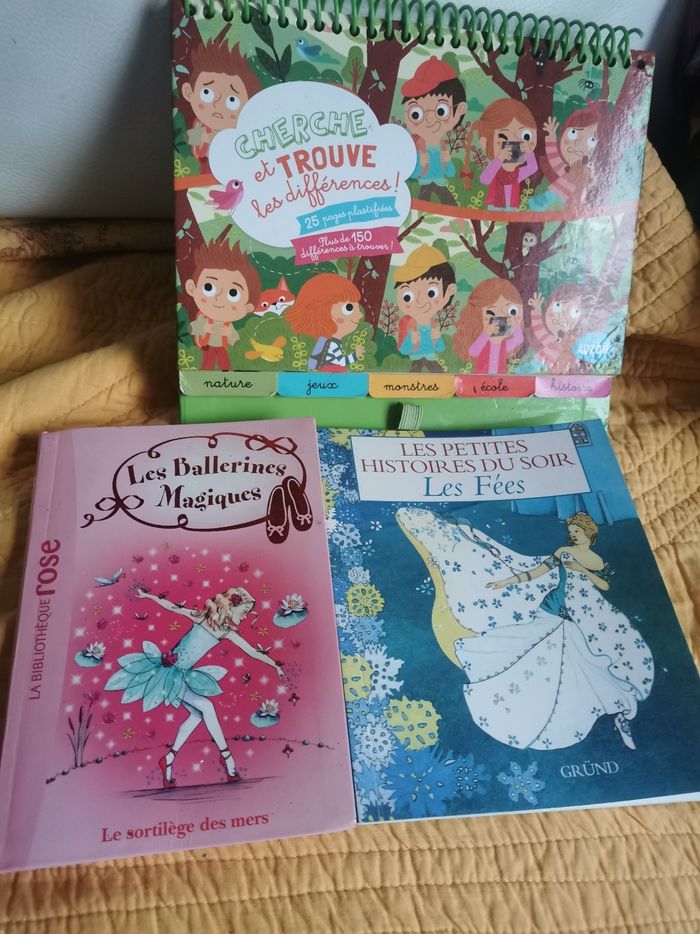 Lot de 3 livres et jeux fille