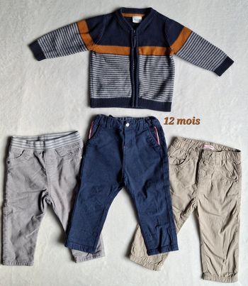 Pantalons Obaibi/DPAM & gilet TAO 12mois