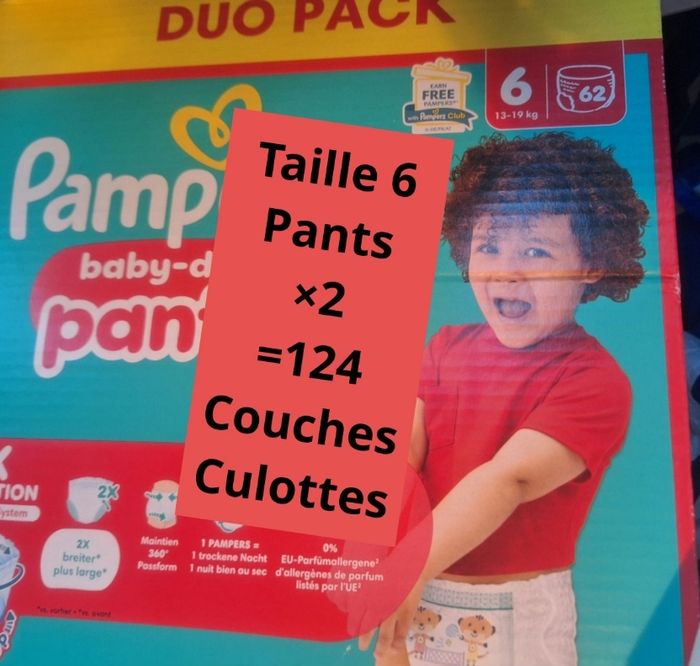 Couches pampers taille 6 pants  ×2