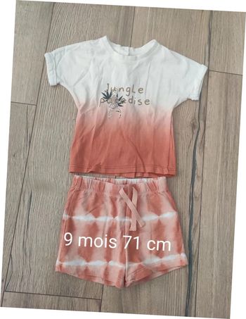 Ensemble short + tee-shirt 9 mois Vertbaudet
