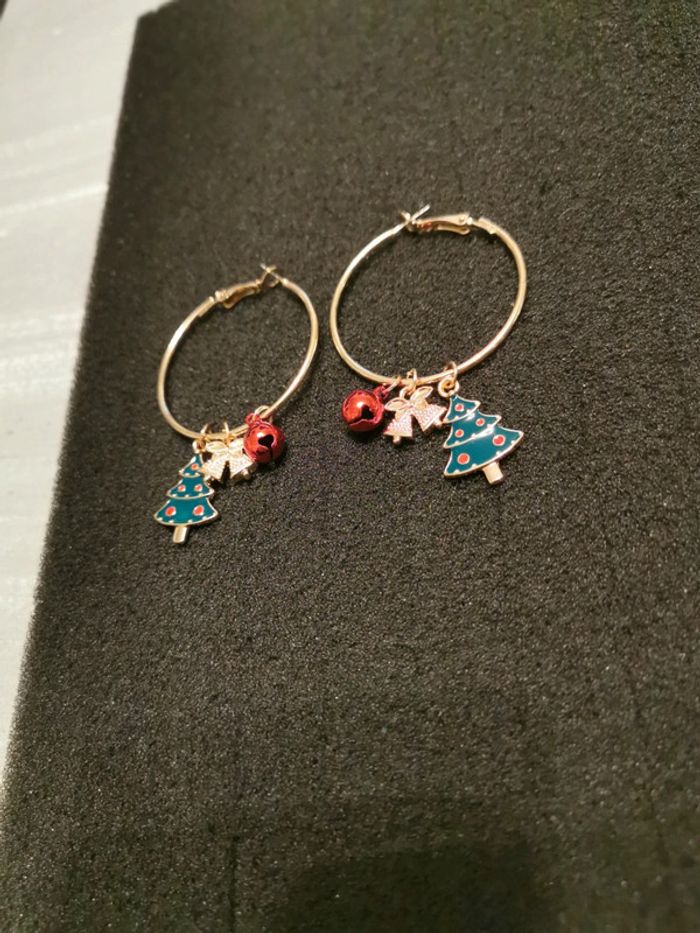 Boucles d'oreilles créoles de Noël - photo numéro 2