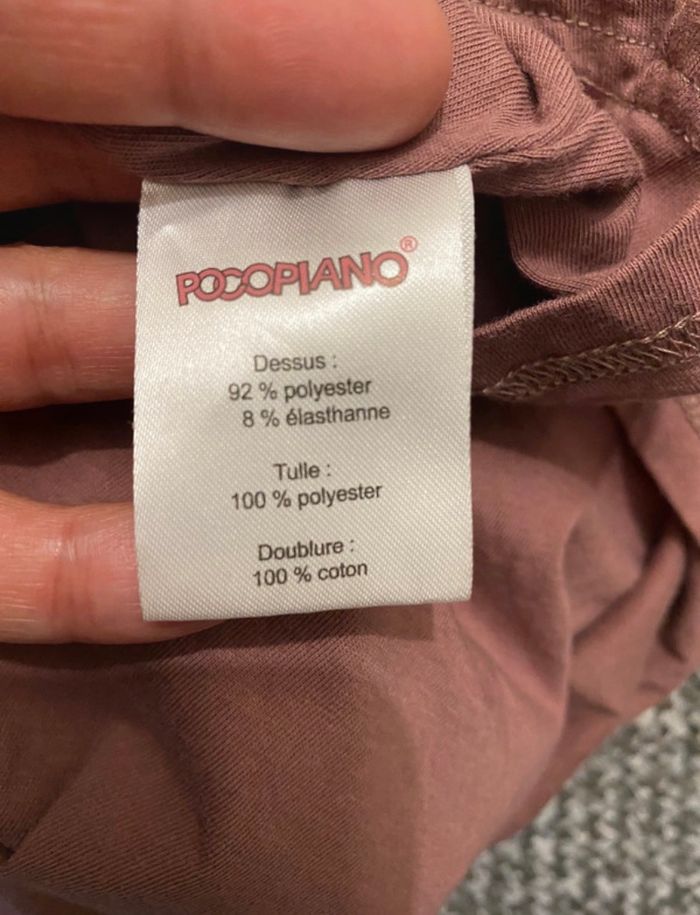 Robe mi-longue, marron rosé,doublée+ tulle - photo numéro 4