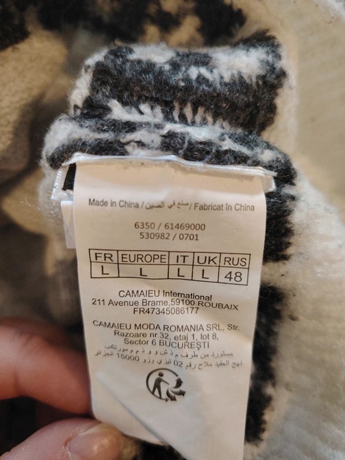 Pull blanc gris Camaïeu - photo numéro 6
