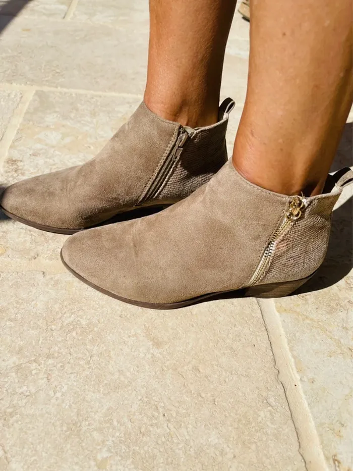 Bottines Daim beige - photo numéro 4