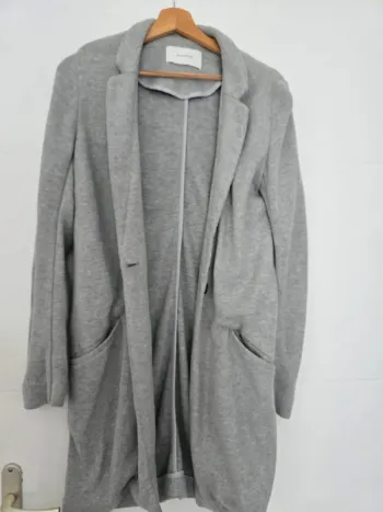 Veste longue grise