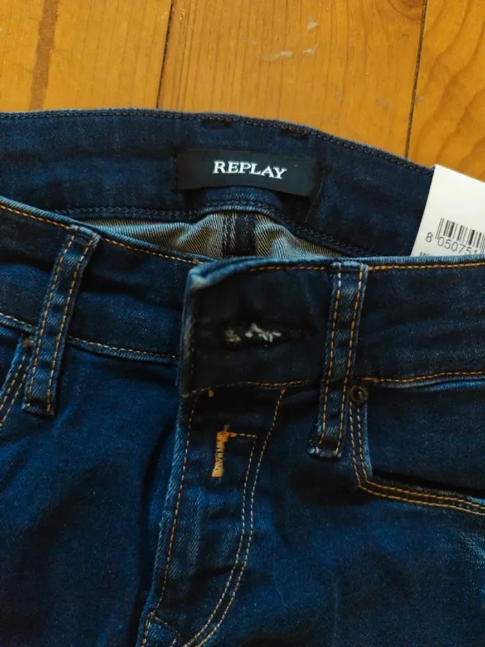 Jean skinny stretch denim Replay 25x 30 us bleu marine - photo numéro 6