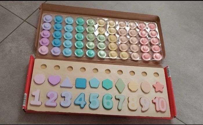 Jeu Montessori nombres en bois 18 mois et + - photo numéro 2