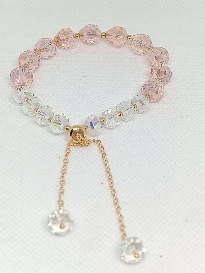 Bracelet perles blanches et Roses