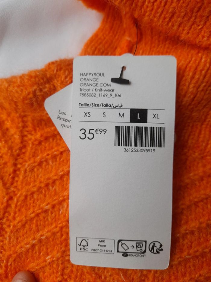 Très beau pull orange neuf avec étiquette 🏷 - photo numéro 4