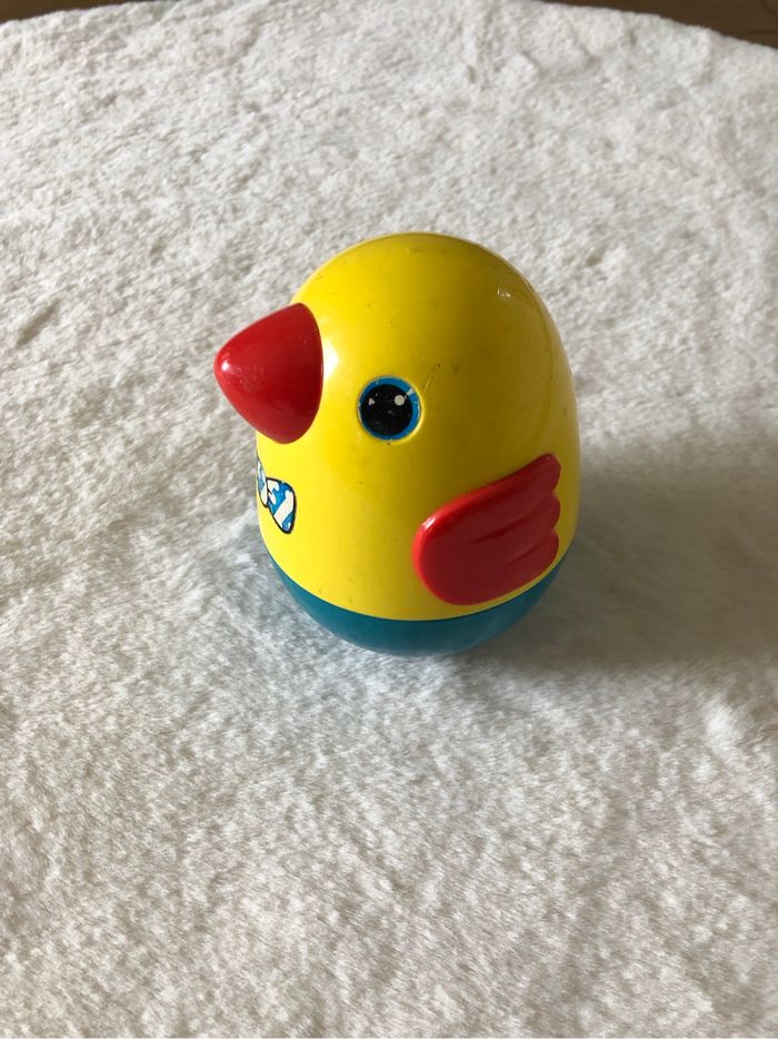 Culbuto vintage Playskool - oiseau jaune bleu et rouge - photo numéro 3