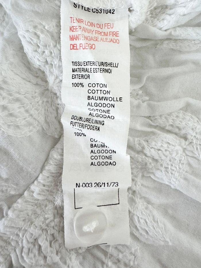 Robe blanche sans manches Catimini Taille 6 mois - photo numéro 5