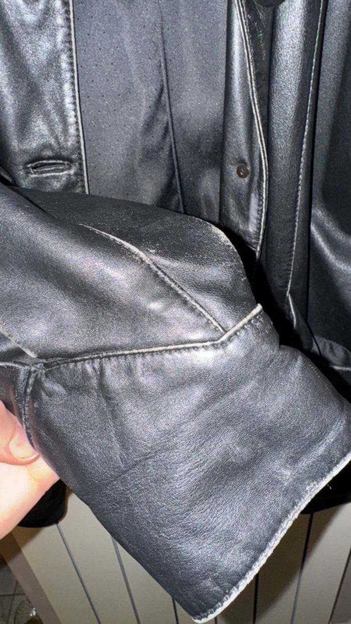 Veste blouson en véritable cuir Noir taille 42 - photo numéro 10
