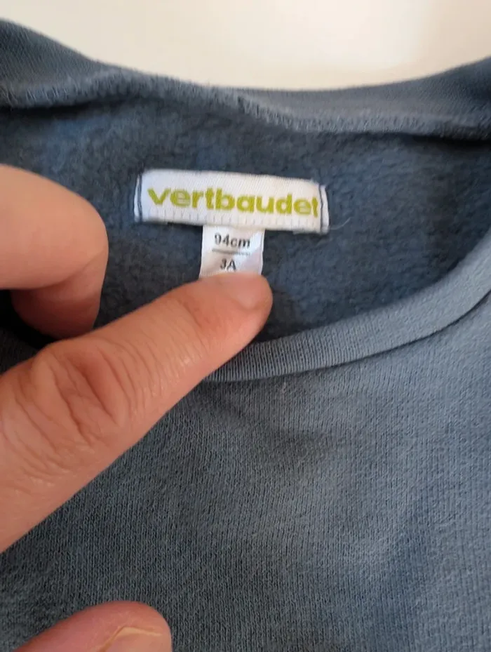 Robe pull sweat coton gratté Vertbaudet 3 ans neuf - photo numéro 2