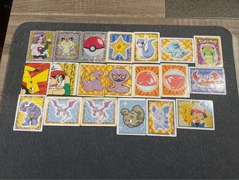 Lot de 20 Cartes Pokémon Merlin Collections 1999 Stickers Vintage Rare
