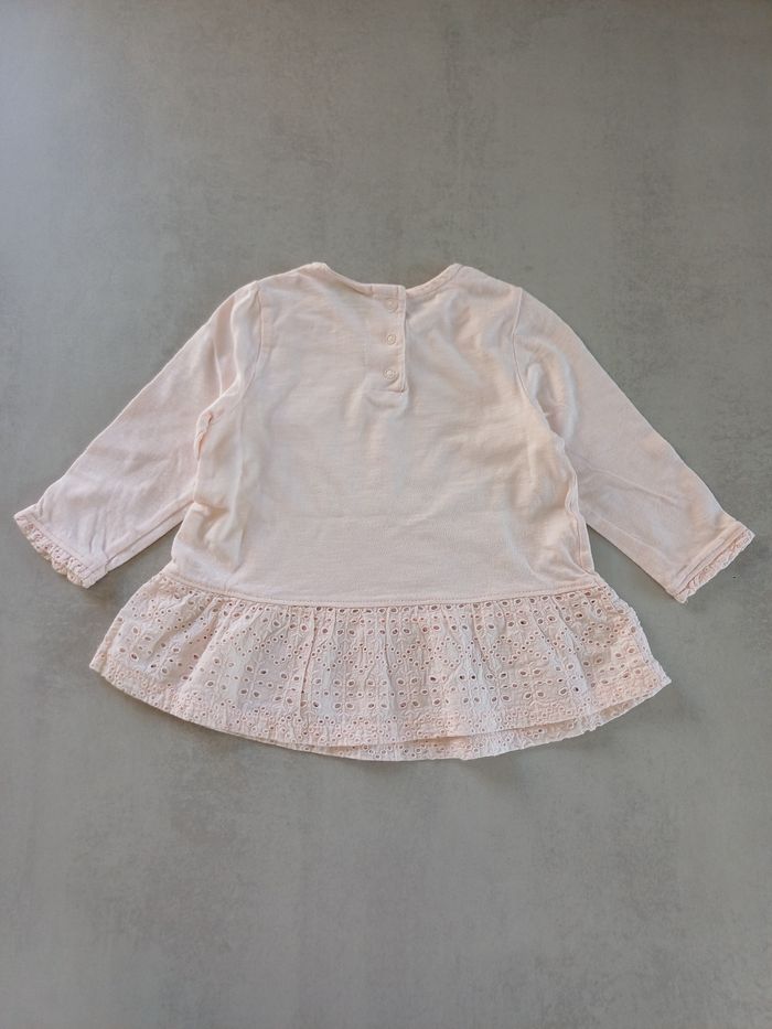 Blouse / tee-shirt manches longues rose TAO 18 mois - photo numéro 3
