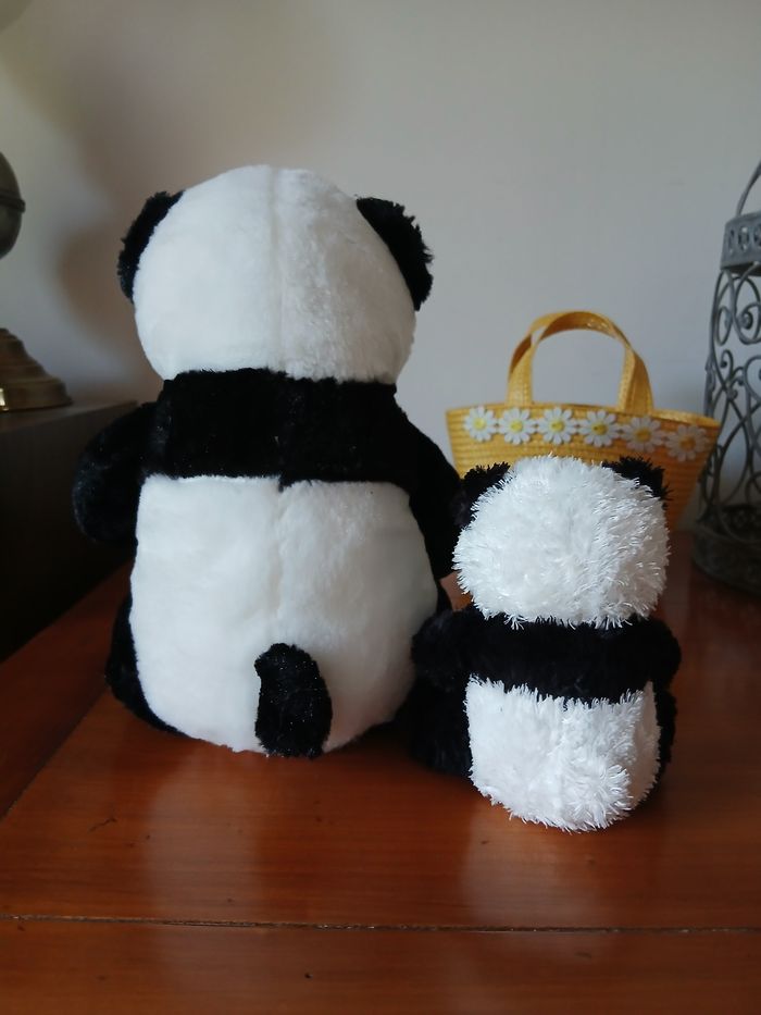 Duo Doudous-Peluches Panda *20 & 10 cm - photo numéro 7