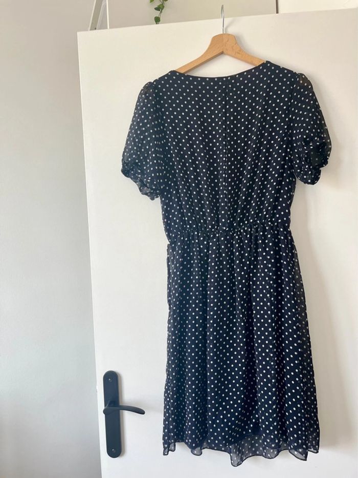 Robe Naf Naf taille 40 bleue à pois blancs - photo numéro 5