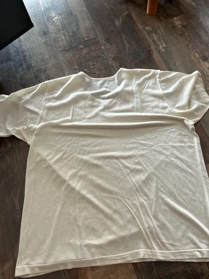 Tee shirt crème col vintage - photo numéro 5