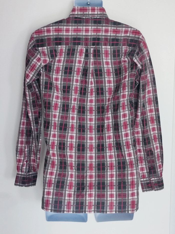Chemise à carreaux bordeaux noir blanc - 36/S - photo numéro 7