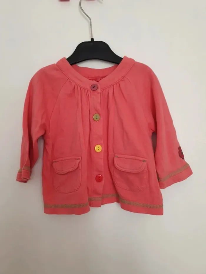 Veste gilet rose adelie taille 12 mois bébé fille - photo numéro 2