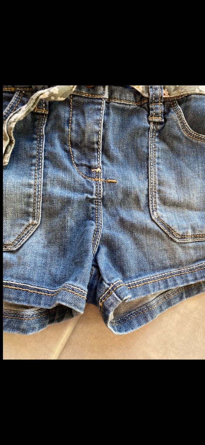 Combishort en jean manches longues 4 ans - photo numéro 5