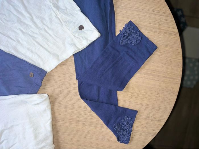 Ensemble 8 10 ans lot Zeeman Coeur gilet t-shirt bleu marine blanc cérémonie neuf étiqueté - photo numéro 5