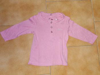 Tee shirt ml rose bonbon 6mois