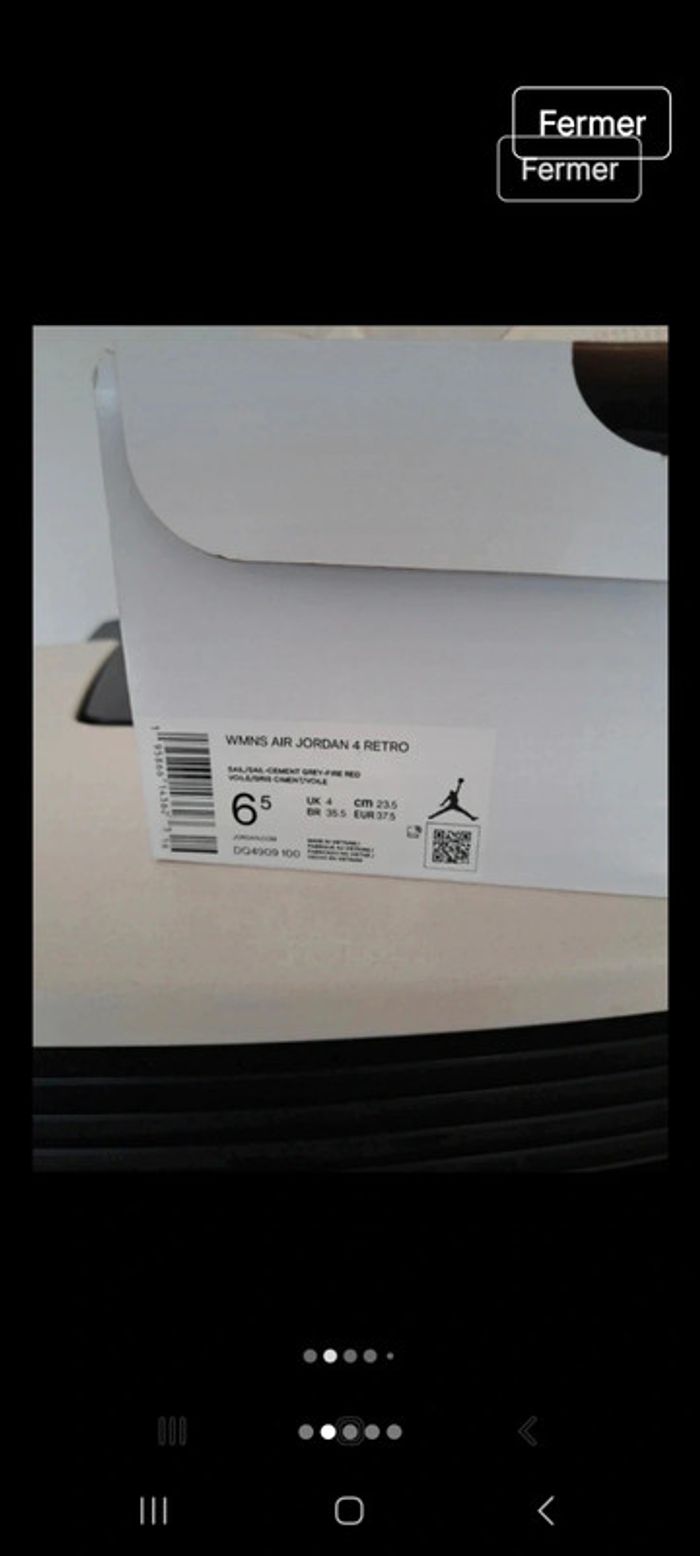 Wimns Air Jordan 4 rétro 37,5 - photo numéro 2