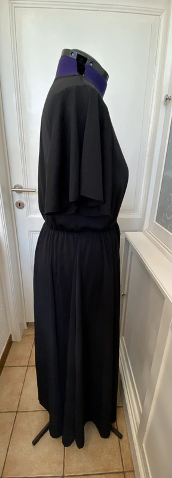 Robe longue noire  manches papillon à nœud Shein curve 0Xl - photo numéro 5
