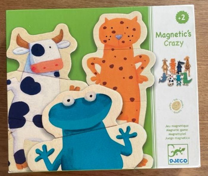 Coffret puzzle bois magnétique animaux Neuf