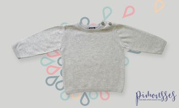 Pull fin tricot gris Kiabi 9 mois garçon