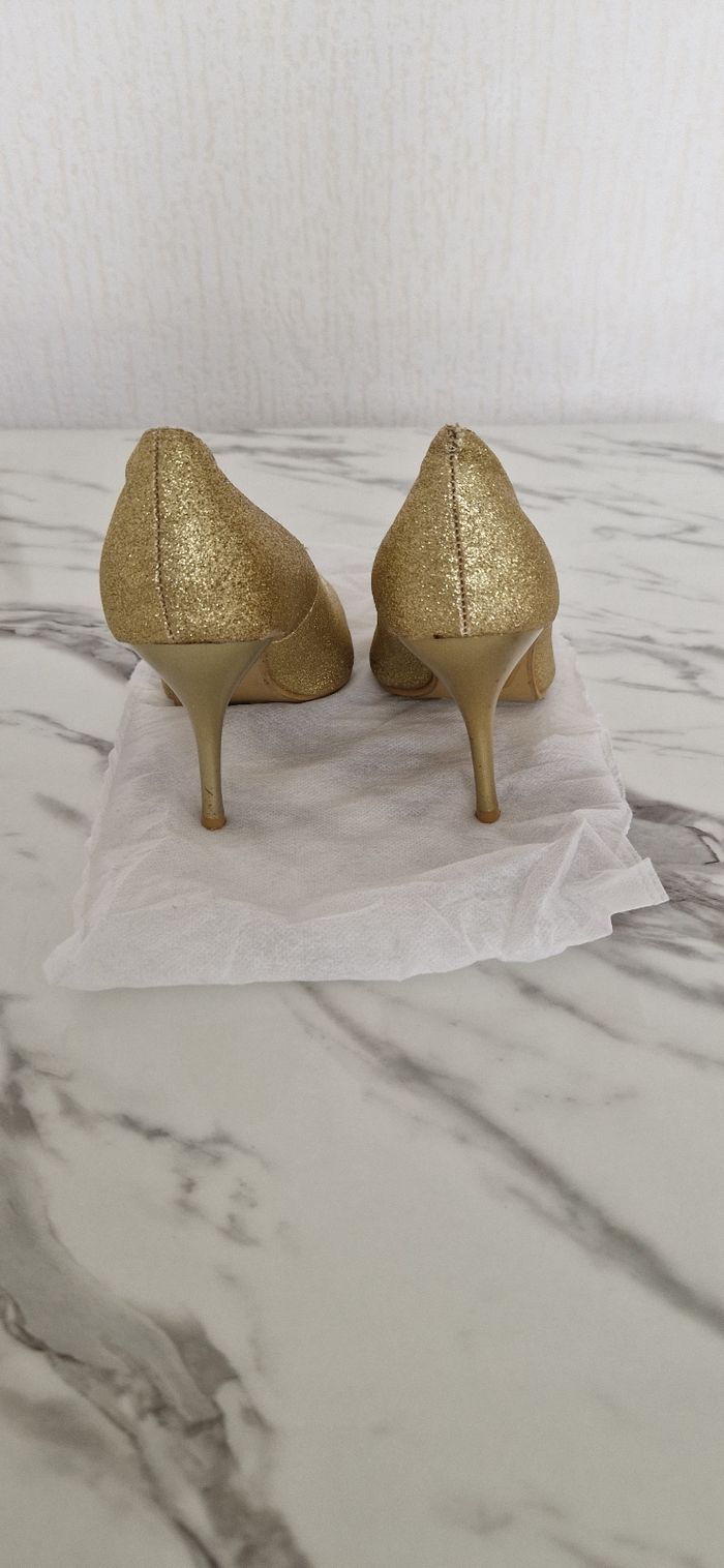 Chaussures à talons, dorées - photo numéro 2