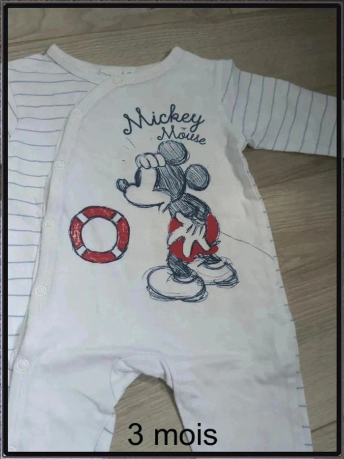 Pyjama été Mickey 3 mois - photo numéro 2