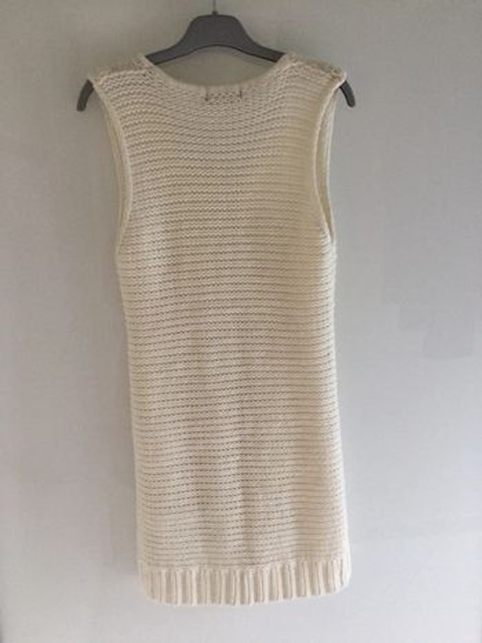 Gilet sans manches Écru Taille 38 - photo numéro 7
