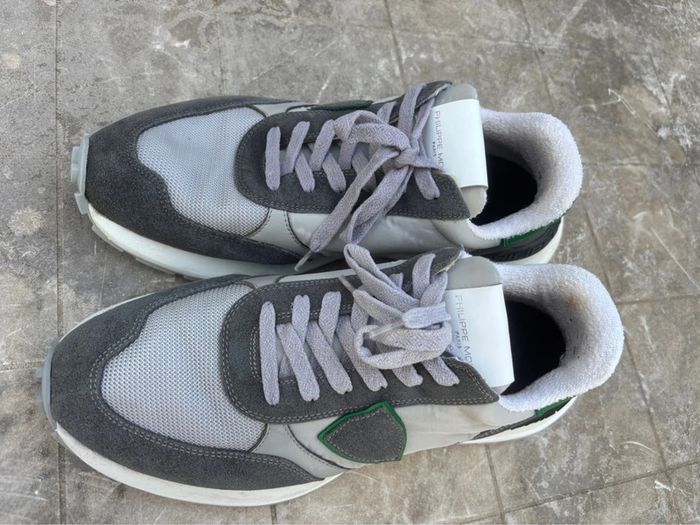 Baskets Philipp model Antibes Grises Vert altu W004 taille 41 - photo numéro 2