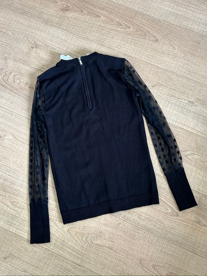 Pull noir et blanc à manches longues Morgan taille XS TBE - photo numéro 8