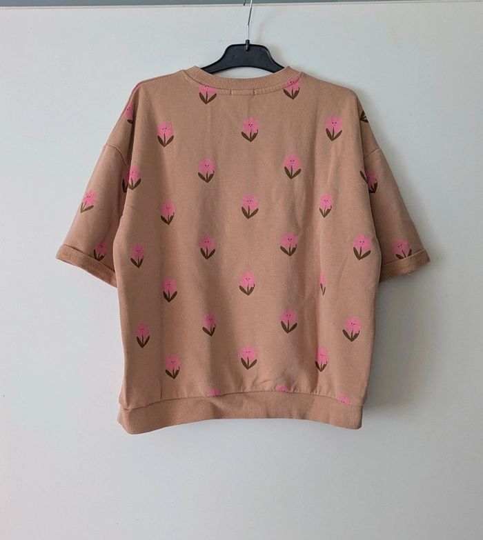 Sweat manches courtes à fleurs roses fille très bon état - Vertbaudet - 12 ans - photo numéro 4